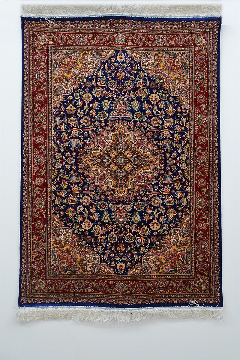 Midnight Garden Medallion Silk Rug