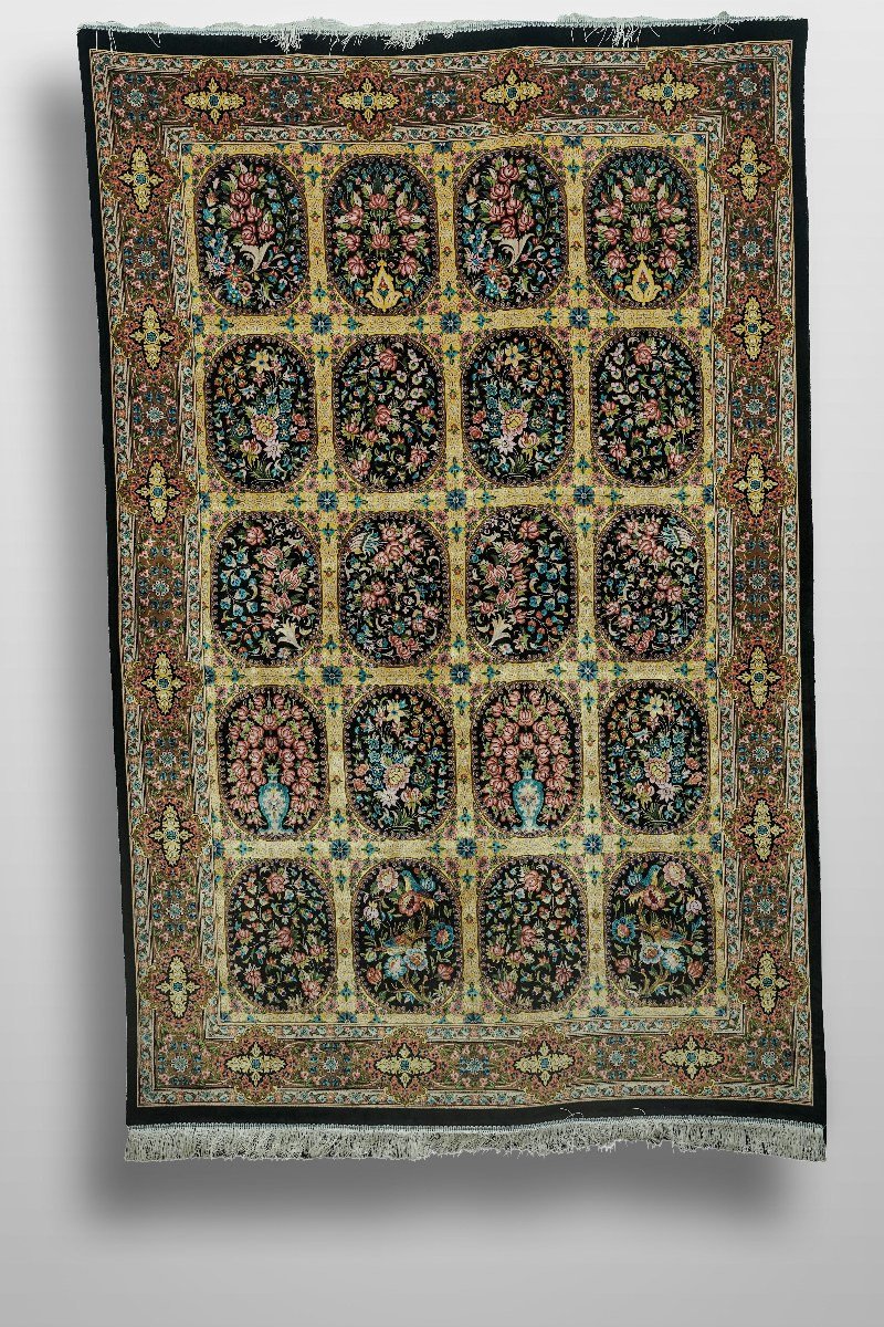 Golden Garden Window Silk Rug