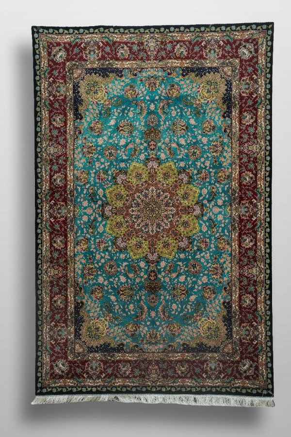 Royal Turquoise Medallion Silk Rug