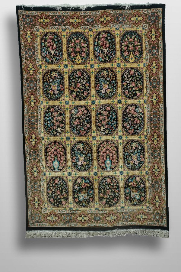Golden Garden Window Silk Rug