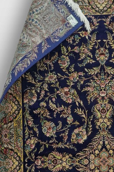 Royal Navy Garden Silk Rug — 4