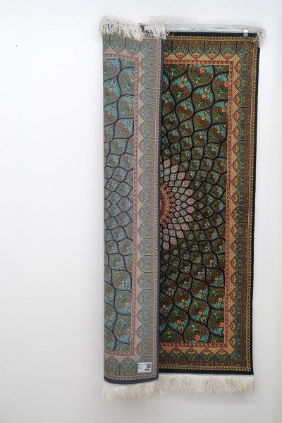 Celestial Green Medallion Silk Rug — 3