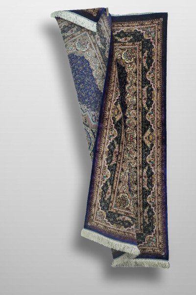 Midnight Floral Medallion Silk Rug — 5