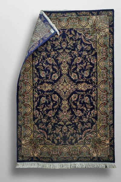 Royal Navy Garden Silk Rug — 3