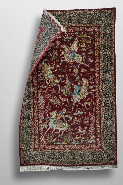Ruby Royal Hunt Silk Rug — 4