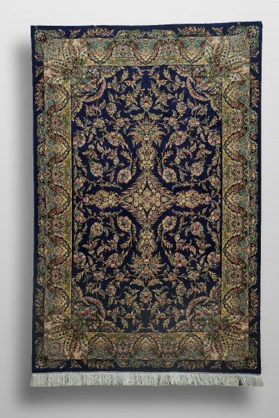 Royal Navy Garden Silk Rug — 1
