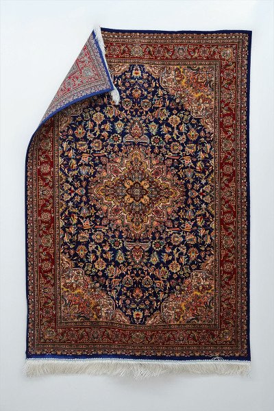 Midnight Garden Medallion Silk Rug — 2