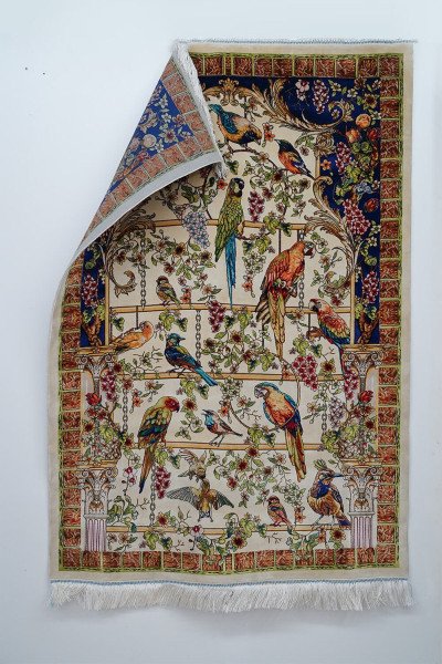 Royal Garden Birds Silk Rug — 2