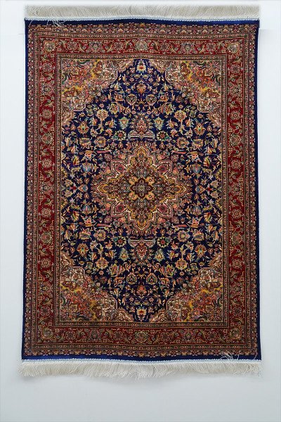 Midnight Garden Medallion Silk Rug — 1