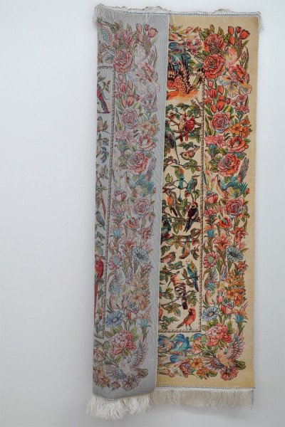 Cream Birds of Paradise Silk Rug — 3