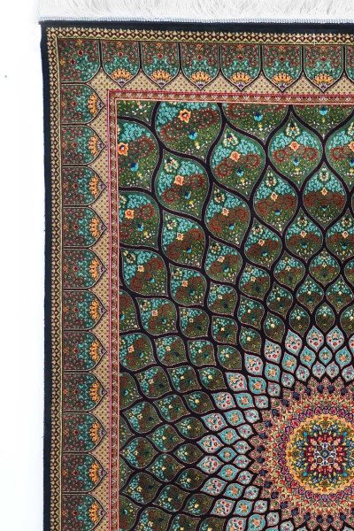 Celestial Green Medallion Silk Rug — 4