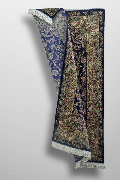 Royal Navy Garden Silk Rug — 2